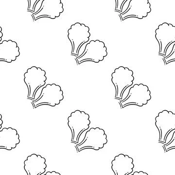 Hand drawn seamless pattern of mustard greens Stock Illustration