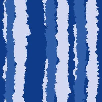Hand drawn seamless pattern of navy blue electric blue abstract stripes. Trendy Stock Illustration