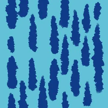 Hand drawn seamless pattern of navy blue electric blue abstract stripes. Trendy Stock Illustration