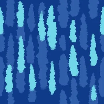 Hand drawn seamless pattern of navy blue electric blue abstract stripes. Trendy Stock Illustration