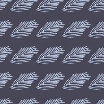 Hand drawn seamless pattern with new year fir branches elements. Purple paste Stockillustratie