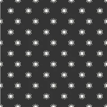 Hand drawn seamless pattern with open and close eyes. Wrapping paper. Abstract Stock Illustration
