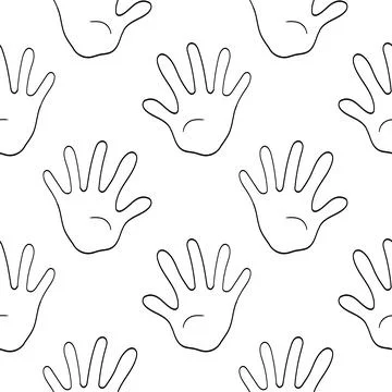 Hand drawn seamless pattern of palms Stock Illustration