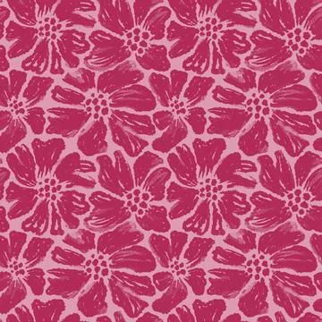 Hand drawn seamless pattern with pink green shabby chic flower floral elements Stock Illustration