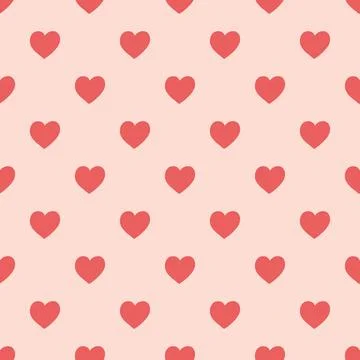 Hand drawn seamless pattern with pink hearts. Simple backdrop for textile, .. Stock Illustration