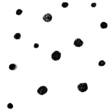 Hand drawn seamless pattern of polka dot round circles in black white 스톡 일러스트