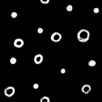 Hand drawn seamless pattern of polka dot round circles in black white Stock Illustration
