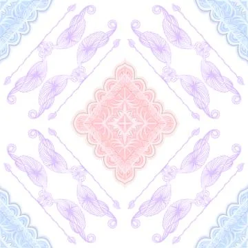 Hand drawn seamless pattern with rhombuses. Vector illustration. Illustrazione stock