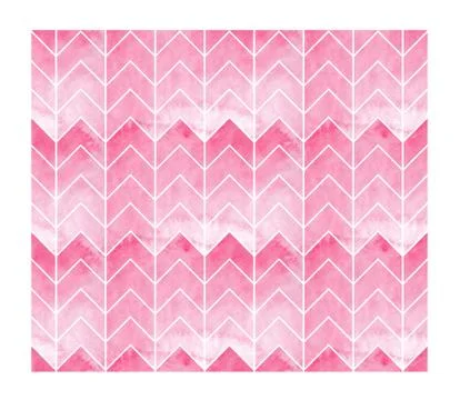 Hand drawn seamless pattern rose pink watercolor zigzags Stock Illustration