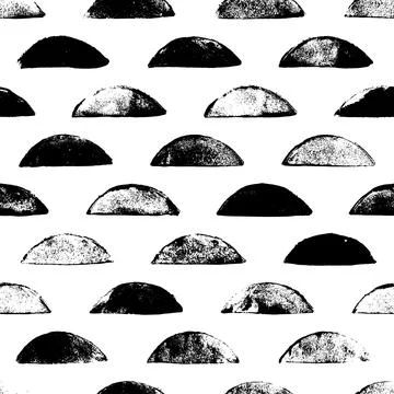 Hand drawn seamless pattern with semi circles. Stock Illustration