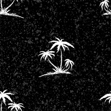 Hand drawn seamless pattern. Simple seamless palm tree pattern and grain texture Stock Illustration