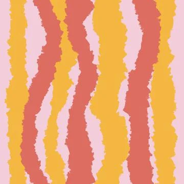 Hand drawn seamless pattern with stripes lines geometric abstract shapes in red Stock Illustration