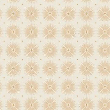 Hand drawn seamless pattern of sunburst, stars. Mystical celestial bursting s Stock Illustration