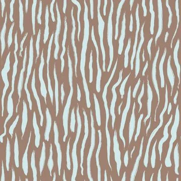 Hand drawn seamless pattern of turquoise blue abstract lines brushstrokes on Stock Illustration