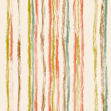 Hand drawn seamless pattern with vertical blurry stripes in yellow orange green Stock Illustration