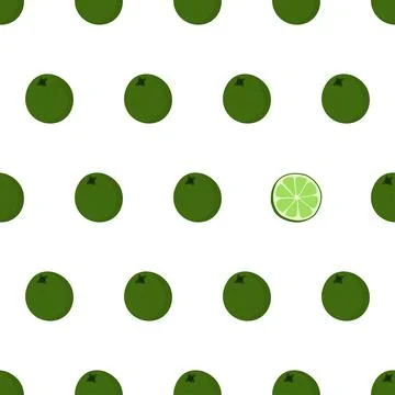 Hand drawn seamless pattern with whole lime. Fabric print texture with eye Stock Illustration