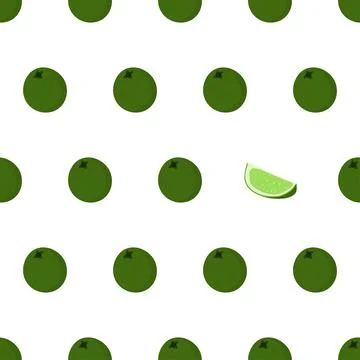 Hand drawn seamless pattern with whole lime. Fabric print texture with eye Stock Illustration
