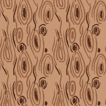 Hand drawn seamless pattern with wood board timber texture in beige brown Stock Illustration