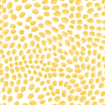 Hand-drawn seamless pattern with yellow shapes on a white background. Abstract Stock Illustration
