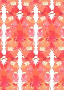 Hand drawn seamless pattern.Abstract background with mirror reflection brush Stock Illustration