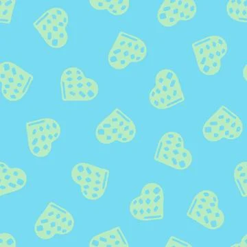 Hand Drawn Seamless Patterns with Hearts in Doodle Style. Stock Illustration