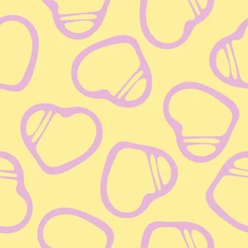 Hand Drawn Seamless Patterns with Hearts in Doodle Style. Stock Illustration