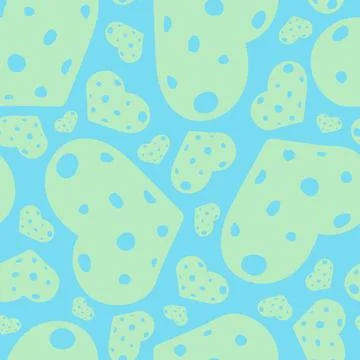 Hand Drawn Seamless Patterns with Hearts in Doodle Style. Stock Illustration