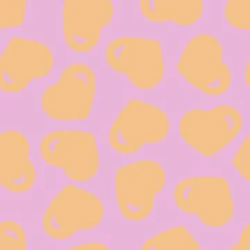 Hand Drawn Seamless Patterns with Hearts in Doodle Style. Stock Illustration