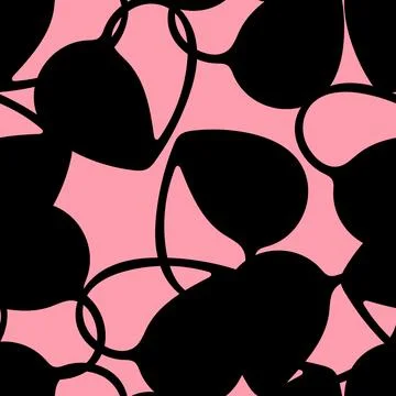 Hand Drawn Seamless Patterns with Hearts in Doodle Style. Stock Illustration