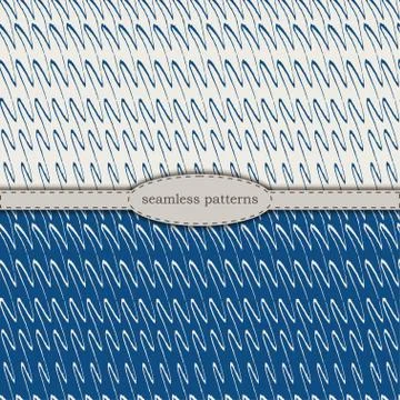 Hand-drawn seamless patterns in simplified scandinavian minimalism style. cla Illustrazione stock