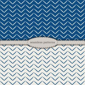Hand-drawn seamless patterns in simplified scandinavian minimalism style Stock Illustration