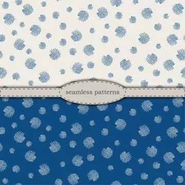Hand-drawn seamless patterns in simplified scandinavian minimalism style Stock Illustration