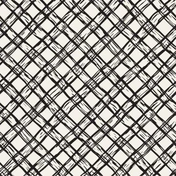 Hand drawn seamless plaid pattern. Allover pattern with ink doodle grunge g.. Illustrazione stock