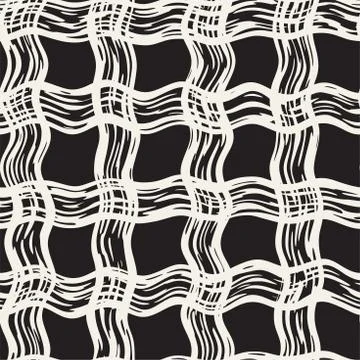 Hand drawn seamless plaid pattern. Allover pattern with ink doodle grunge g.. Illustrazione stock