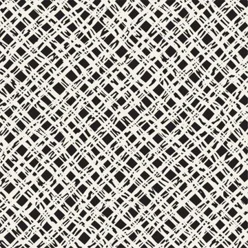 Hand drawn seamless plaid pattern. Allover pattern with ink doodle grunge g.. Illustrazione stock