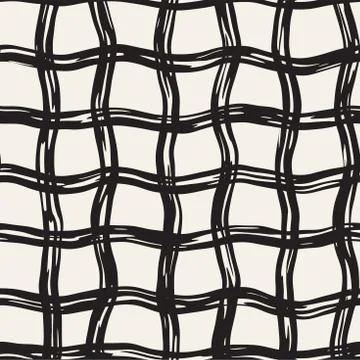 Hand drawn seamless plaid pattern. Allover pattern with ink doodle grunge g.. Illustrazione stock