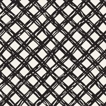 Hand drawn seamless plaid pattern. Allover pattern with ink doodle grunge g.. Illustrazione stock