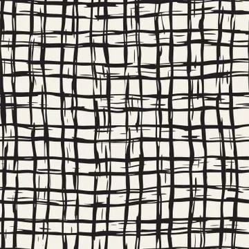 Hand drawn seamless plaid pattern. Allover pattern with ink doodle grunge g.. Stock Illustration