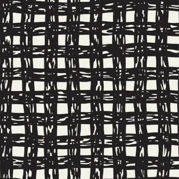 Hand drawn seamless plaid pattern. Allover pattern with ink doodle grunge gri Stock Illustration