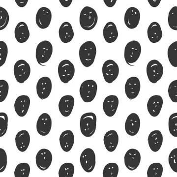 Hand drawn seamless repeat pattern with abstract heads. Texture of abstract face Stock Illustration
