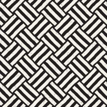 Hand drawn seamless repeating pattern with lines tiling. Grungy freehand Stock Illustration