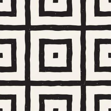 Hand drawn seamless repeating pattern with lines tiling. Grungy freehand Stock Illustration