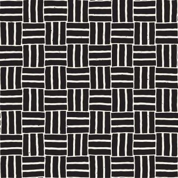 Hand drawn seamless repeating pattern with lines tiling. Grungy freehand Stock Illustration