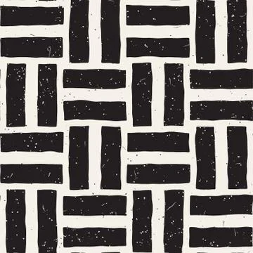 Hand drawn seamless repeating pattern with lines tiling. Grungy freehand Illustrazione stock