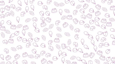 Hand-drawn seamless sushi pattern with nigiri and maki on white background Stock Footage 333053183
