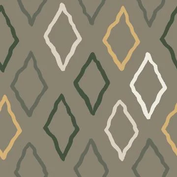 Hand drawn seamless textured pattern with rhombus and diamonds for backgrounds Illustration