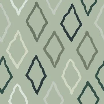 Hand drawn seamless textured pattern with rhombus and diamonds for backgrounds Stock Illustration