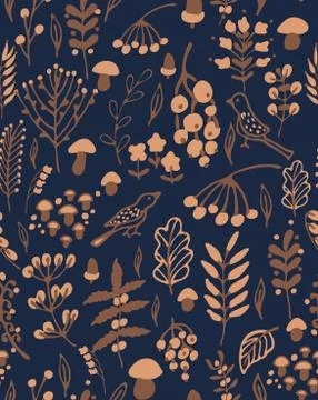 Hand drawn seamless vector pattern Stock Illustration