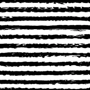Hand drawn seamless vector striped pattern. Monochrome horizontal ink brush.. Illustrazione stock