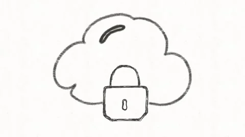 Hand Drawn Secure Cloud Storage Animation Stock Footage 341766276